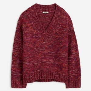 Madewell  V-Neck Sweater with Chunky Knit Oversized Relaxed